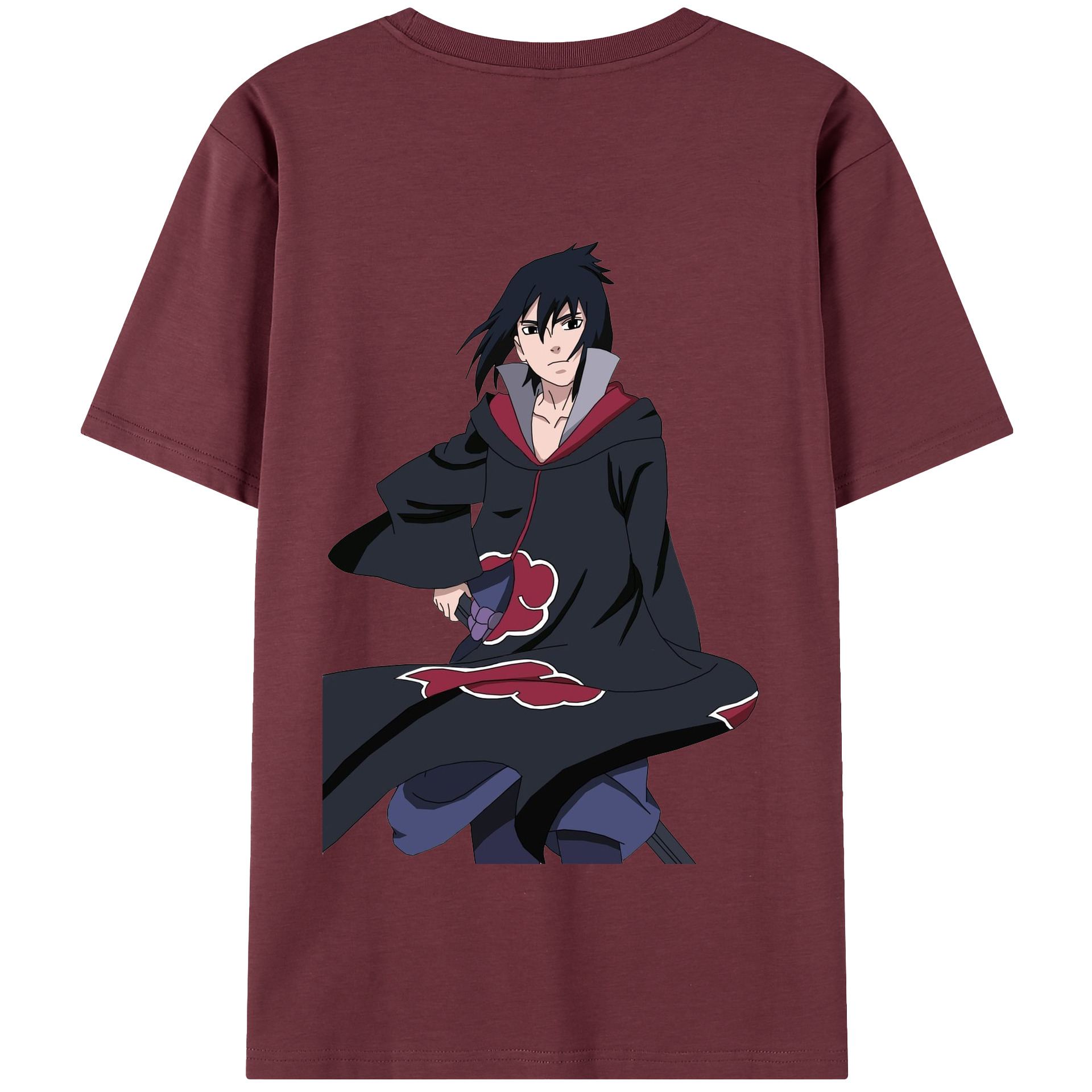 （画像用） NARUTO -ナルト- うちは サスケ Uchiha Sasuke 綿100％半袖Tシャツ（背面プリント）